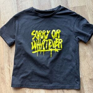 SHEIN Black Tee with Bold Yellow Graphic